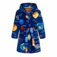 thumbnail image 2 of Dvkptbk Kids Fleece Hooded Bathrobes, Warm Graphic Soft Fuzzy Bath Robe for Kids Soft Robe Sleepwear with Belt 4-5 Years, 2 of 8