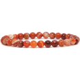 thumbnail image 1 of Bracelet Extensible Unisexe en Perles Rondes de 6 mm en Agate Sardonyx Rouge, 1 of 2