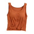 thumbnail image 1 of Timegard Camisoles pour Femmes avec Soutien-Gorge Intégré Camis Col Rond Sans Manches Court Haut Confortable d'Été Homerwear, 1 of 3