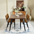 thumbnail image 4 of Homy Casa 5 Pieces Modern Dining Set with Faux Suede Chairs - Faux Walnut Table, 4 of 10