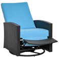 thumbnail image 1 of Outsunny Rattan Recliner Sofa with 360° Swivel Seat, Soft Cushion, 1 of 10