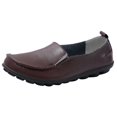 thumbnail image 1 of B91xZ Mocassins Plats Décontractés pour Femmes Bout Rond Talon Haut Bloc, Café 7.5, 1 of 5