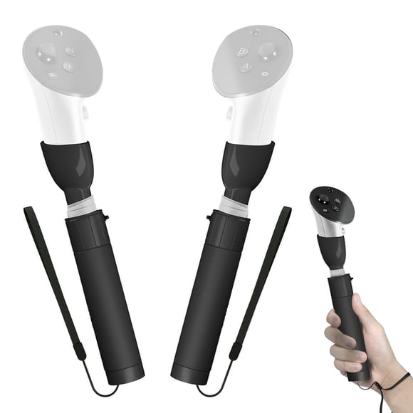 HLONK VR Handle Attachments Fit for Oculus/Meta Quest 3 Controller Accessories Black 2 Pack