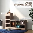 thumbnail image 4 of HOMCOM Upholstered Entryway Shoe Bench with Storage Drawer Open Shelf, 4 of 10