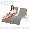 thumbnail image 4 of Outsunny Chaises Longues d'Extérieur Pliables en S - Ensemble de 2, Gris Pâle, 4 of 10