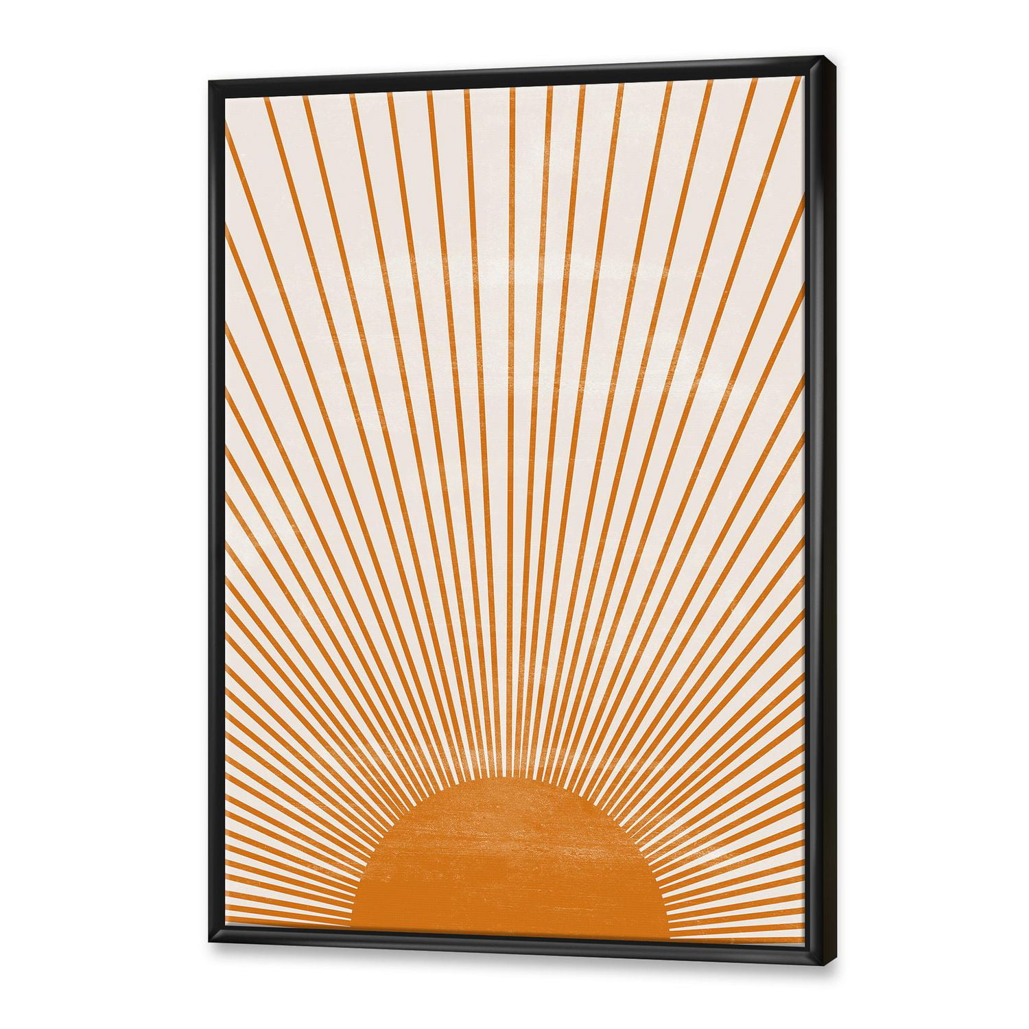 Designart Imprimé soleil orange III ART MURAL À CADRE FLOTTÉ