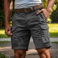 thumbnail image 3 of Cargo Shorts for Men Hiking Work Big & Tall Regular Fit Zipper Closure Bermuda Short Summer Clothes, 3 of 5