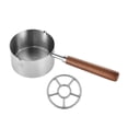 thumbnail image 4 of veasfak 1 Stainless Steel Mini Saucepan Small Soup Pot Cooking Pan Heat Resistant Butter With Stand, 4 of 9