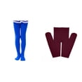 thumbnail image 1 of 2 Pack(BU2 1PCS & RD2 1PCS) Multipack for Leggings Pantihose Stretchy Basic Full Length Ballet Dance Pants Pantyhose for Spring Summer Stocking, 1 of 4