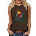 thumbnail image 1 of Débardeur pour Femmes Mode Décontractée Blouses Imprimées Baseball Col Rond T-Shirt Sans Manches, 1 of 4