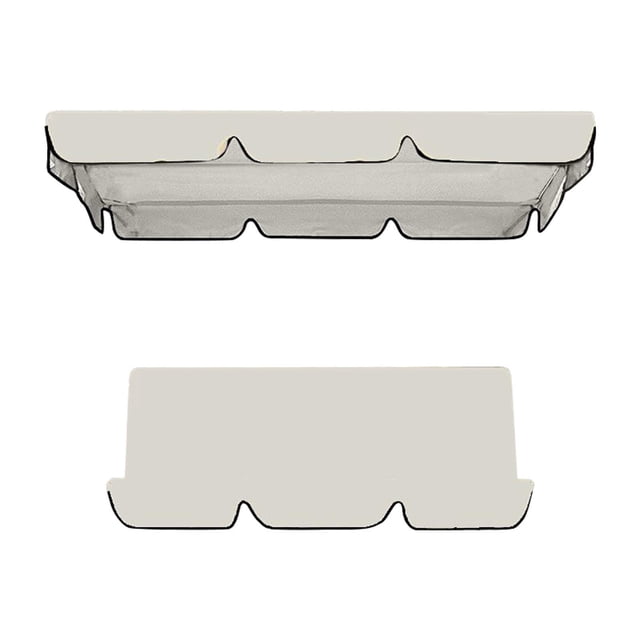 yulier Auvent de Balançoire et Housse de Coussin de Remplacement, Housse Supérieure d'Auvent de Chaise Balançoire d'Extérieur, Housse de Coussin pour Chaise Balançoire de Patio, Jardin, Piscine, Housse Imperméable et anti-UV pour Chaise Balançoire 3 Places, Beige
