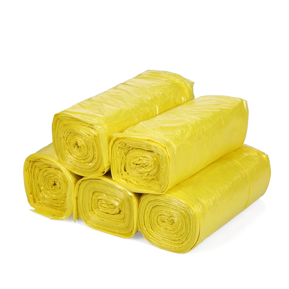 Yeacher 100pcs Bag Trash Bags Waste Bin Bags 5 Rolls Garbage Bags 18