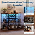 thumbnail image 3 of Kojooin Wine Bar Rack Cabinet with LED Lights and Power Outlet, Mini Home Bar with Storage and Glass Holder, 3 of 7
