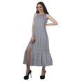 thumbnail image 3 of Moomaya Robe de Vacances pour Femmes en Rayonne, Col Licou, Sans Manches, Fente avant, Robe Imprimée, 3 of 4