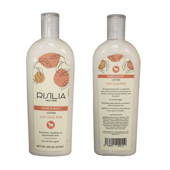 RISILIA Hydratant pour les Mains et le Corps au Lait de Chèvre 200 Ml/6,7 oz