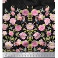 thumbnail image 2 of Soimoi Black Poly Georgette Fabric Flowerpecker & Floral Panel Printed Craft Fabric by The Yard 52 Inch Wide, 2 of 5
