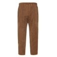 thumbnail image 3 of Innerwin Bottoms Drawstring Mens Trousers Holiday Elastic Waist Leisure Pants Brown L, 3 of 4