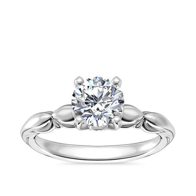 1.15 Carat Excellent Round Cut Real Diamond New Design Solitaire Ring for Wedding Solid 18K White Gold Size 11