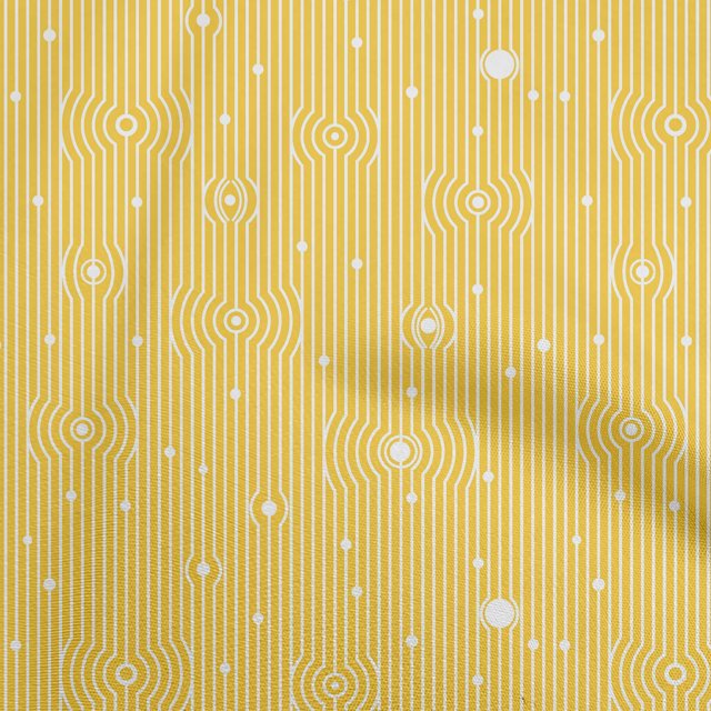 oneOone Georgette Viscose Yellow Fabric Stripes Sewing Craft Projects Fabric Prints By Yard 42 Inch Wide