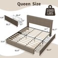 thumbnail image 2 of BeesClover Bed Frame with Tufted Wingback Headboard, Platform Corduroy Upholstered Bed Frame with 4 Storage Drawers and Wooden Slats Support, No Box Spring Needed, 2 of 8
