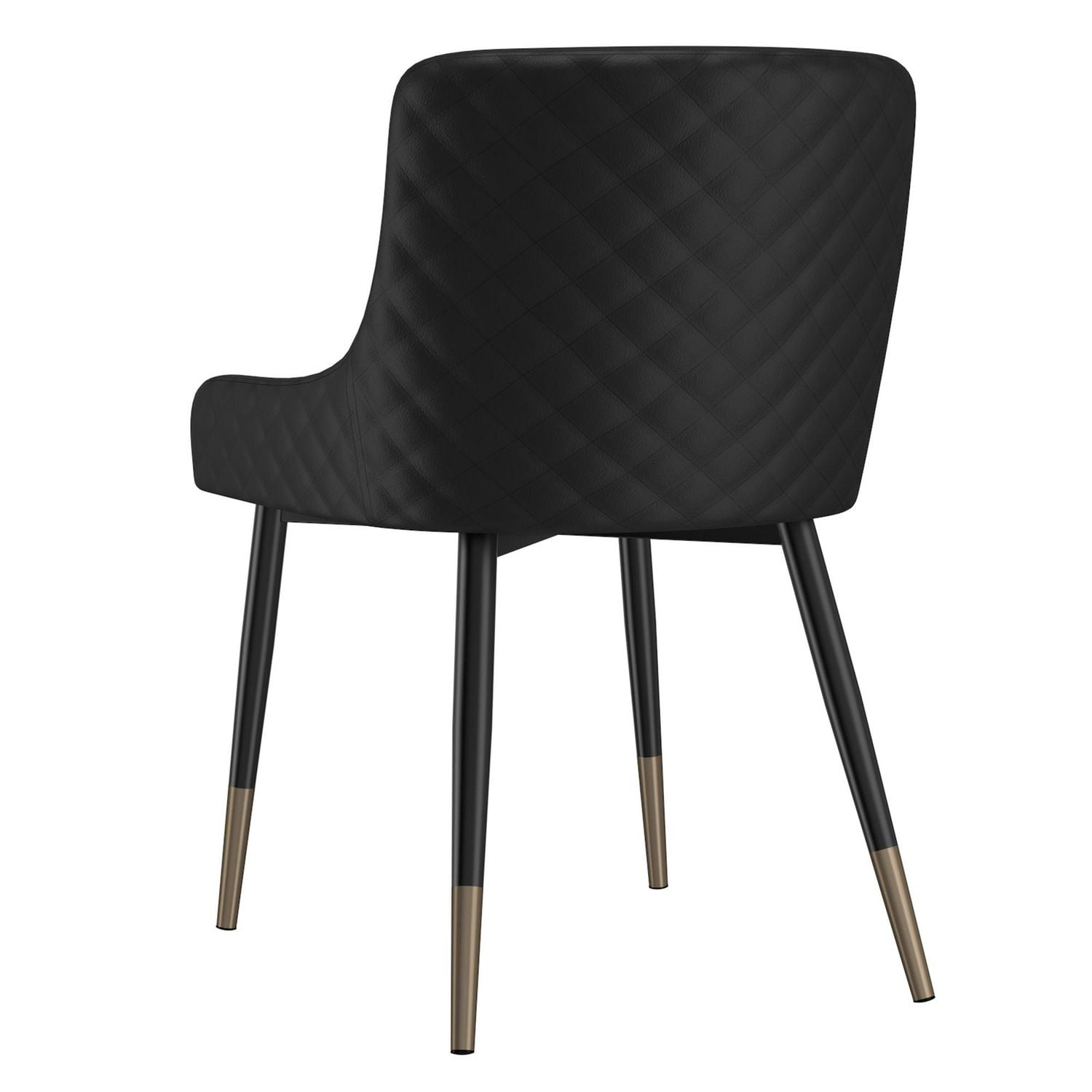 Ensemble de 2 chaises d’appoint modernes en similicuir et en métal, noir