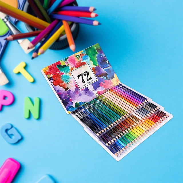 EGNMCR Pens 72 Color Colored Pencils Set Brush Art Graffiti Pen Oily Colored Pencils A pencils