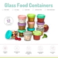 thumbnail image 3 of Melii Glass Baby Food Freezer Jars, Snack Container with Lids, BPA Free, Microwave & Dishwasher safe for Babies, Toddlers and Adults - 4oz, set of 12, 3 of 7