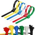 thumbnail image 5 of White Reusable Nylon Cable Ties With Buckle Lock Adjustable Zip Ties For Organizing Cables Wires Decorations Garden Plants Heavy Duty Weather Resistant Pack Of 100 Multi-Color, 5 of 5