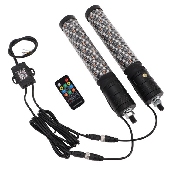 Antenne Fouet à DEL RVB avec Télécommande via Application, 366 Modes, Antenne Fouet de Poursuite pour UTV, ATV, Tout-Terrain, Camion de Sable, Bateau