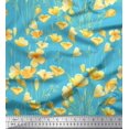 thumbnail image 1 of Soimoi Polyester Crepe Fabric Buttercup Floral Printed Craft Fabric by The Yard 42 Inch Wide, 1 of 1