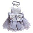 thumbnail image 1 of EIMELI Girl Strapless Bowknot Formal Dress with Headband, 1 of 4
