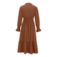 thumbnail image 4 of Gspmoly Robes pour Femmes, Femme Couleur Unie Manches Longues Col en V Sans Capuche Mode Automne Robes de Bureau Robe Cocktail Offres des Fêtes, 4 of 6