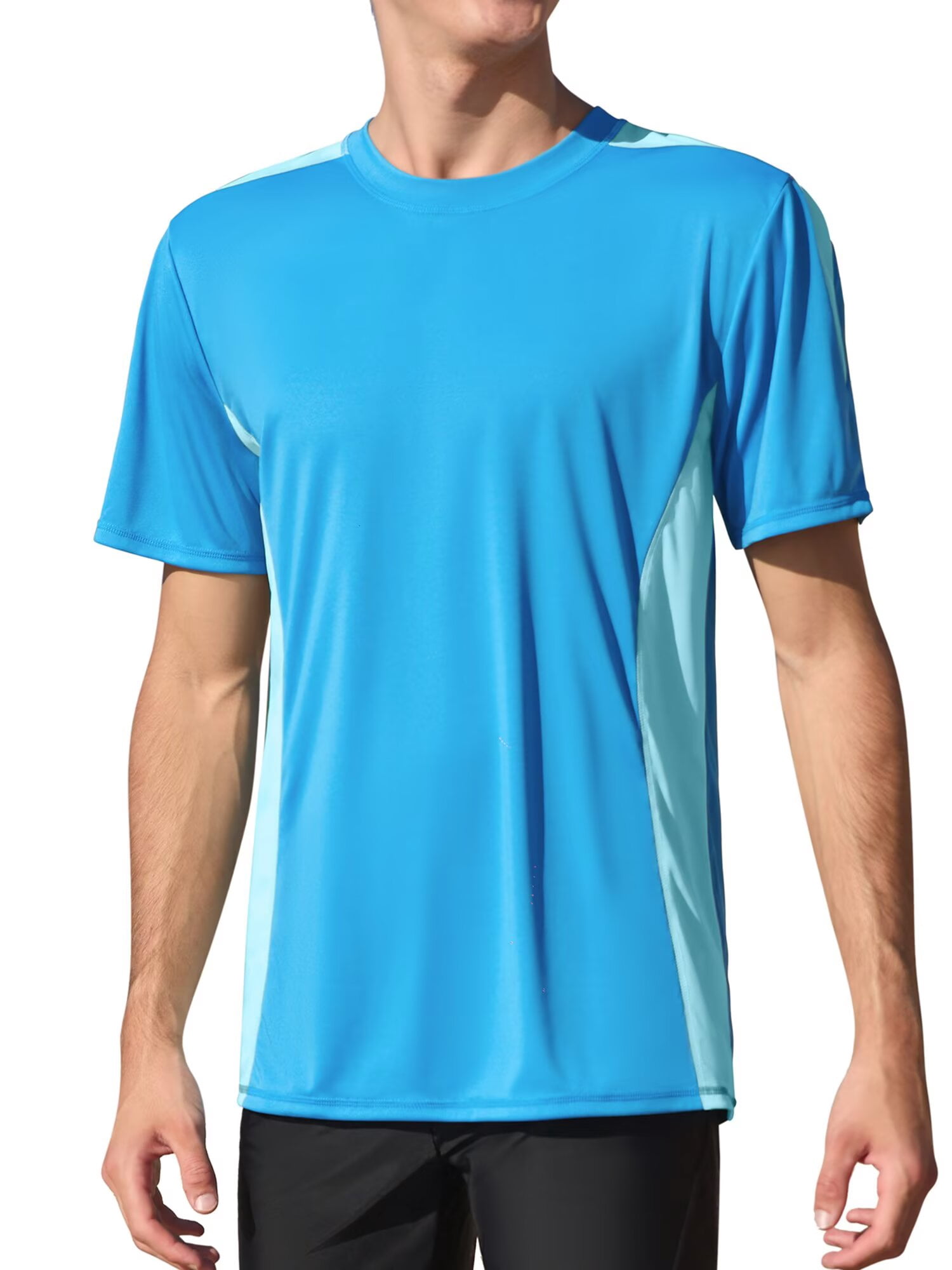 Charmo Chandails de Bain UPF 50+ pour Hommes, Séchage Rapide, Manches Courtes, Hauts de Maillot de Bain, Protection Solaire, Course, Surf, Rashguards