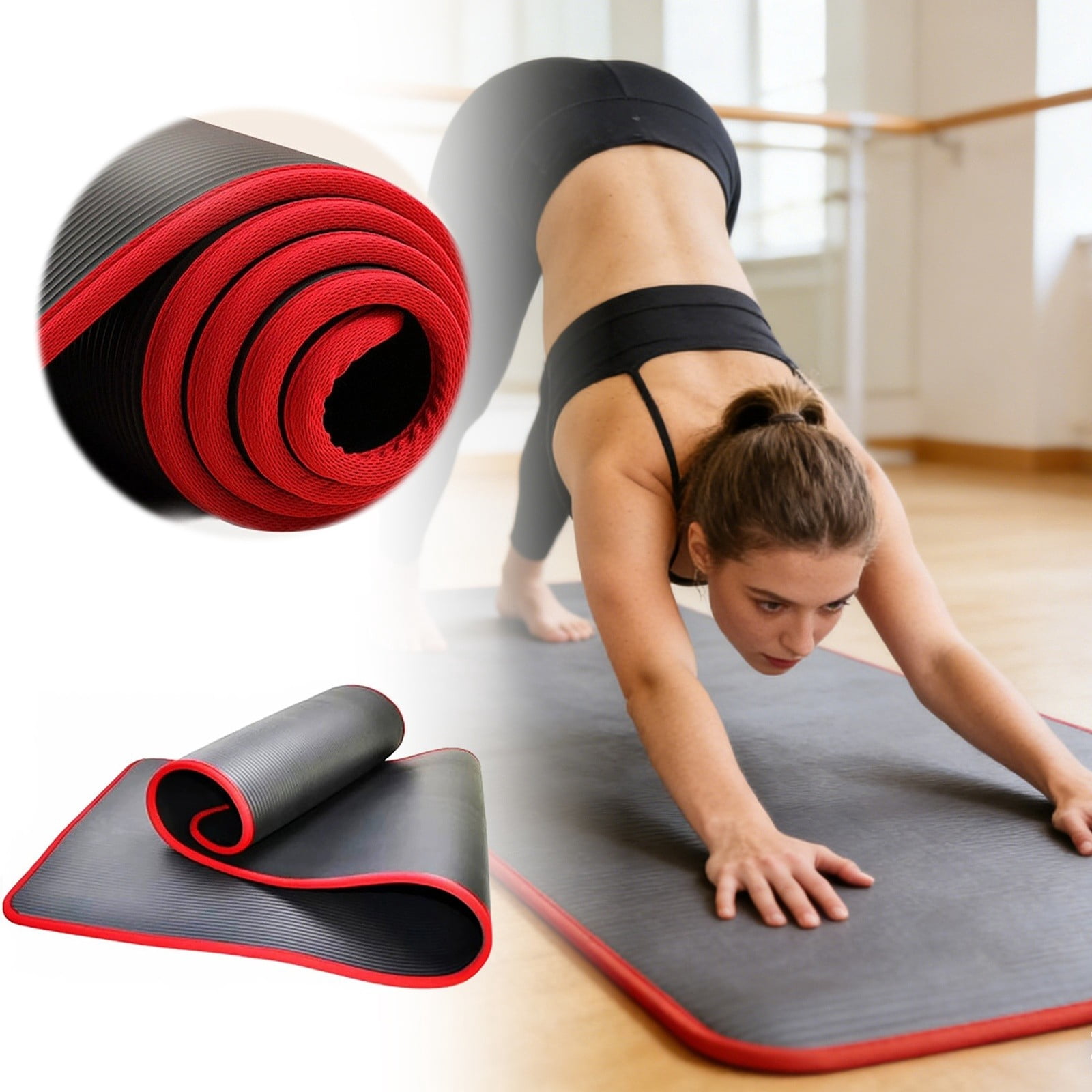 10mm Extra Thick Yoga Mat (1830 X 610mm) — N R B Odorless Fitness & Exercise Mat For And (Gym Grade)