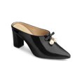 thumbnail image 1 of BLISSFUL STEP Mules à Talon Bloc pour Femmes avec Nœud en Perles Noir 9, 1 of 8