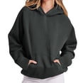 thumbnail image 2 of MeetoTime Sweat à Capuche à Manches Longues pour Femmes, Polaire, Grande Poche, Pull, 2 of 6