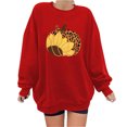 thumbnail image 1 of Nouveaux Hauts pour Femmes 2023 Mode Imprimé Col Rond Chandail à Enfiler Hauts Manches Longues Blouse Confortable Chandail Coupe Décontractée Chandail Surdimensionné pour Femmes, 1 of 3