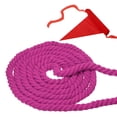 thumbnail image 1 of Unique Bargains 39 Feet Tug of War Rope for Adults Teen 3-Strand Natural Twisted Cotton Rope with Flag Rose Red, 1 of 7