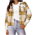 thumbnail image 1 of Erwazi Flannels Shirts for Women Cropped Shacket Jacket Trendy Plaid Button Down Shirt Fall Tops, 1 of 5