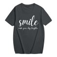 thumbnail image 3 of T-shirt Décontracté à la Mode à Manches Courtes pour Usage Quotidien avec Col Rond et Imprimé Graphique, Coupe Ample, Haut pour Femme pour un Confort Quotidien, 3 of 4