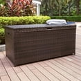thumbnail image 2 of Crosley Furniture Palm Harbor Wicker / Rattan Patio Deck Box in Brown, 2 of 8