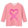thumbnail image 3 of YUNAFFT T-Shirts à Col Rond pour Enfants Sensibilisation au Cancer du Sein Imprimé Manches 3/4 et Longues, 3 of 4