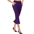 thumbnail image 1 of Penkiiy Women's High Waist Flared Pants, Tummy Control, Purple, L, 1 of 7
