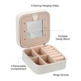 thumbnail image 3 of Unique Bargains Travel Jewelry Case, Small Jewelry Organizer Portable Mini Jewelry Box with Mirror Square Style 1, White, 3 of 5