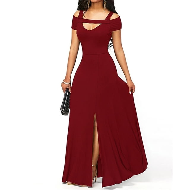 Gspmoly Robe pour Femmes, Printemps et Su Robe de Printemps et d'Été pour Femmes Nouvelle Aguichant Style Long Fille Épicée Haute Élasticité Couleur Unie Robe Jupe pour Femmes Robes de Travail pour Femmes Cadeaux de Vacances