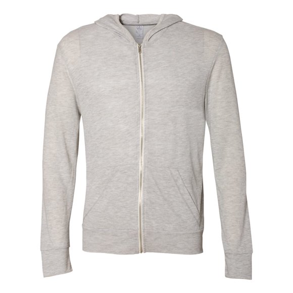 Alternative Eco-Jersey Full-Zip Hoodie, XL, Eco Light Grey