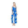 thumbnail image 2 of Combinaison à Bretelles Hawaïenne pour Femme en V avec Poches, Bleu Hibiscus, m, 2 of 5