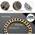 thumbnail image 4 of GHSDFBB 18K Gold Dog Collar, Choke Cuban Dog Chain, Stainless Steel Slide Traning Chain., 4 of 5