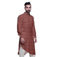 thumbnail image 3 of Atasi Style Asymétrique Kurta pour Hommes Imprimée Longue Chemise Kurta Décontractée, 3 of 6
