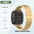 thumbnail image 3 of REQO Compatible with Fitbit Versa 4 / Sense 2 Bands, Stainless Steel Watch Band with TPU Case Breathable Protective Design for Men Women, 3 of 6